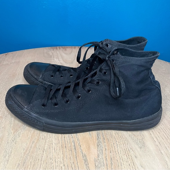 Converse All Star Chuck Taylor Black High Top Canvas Sneakers Monochrome Mens 13 - Picture 4 of 12